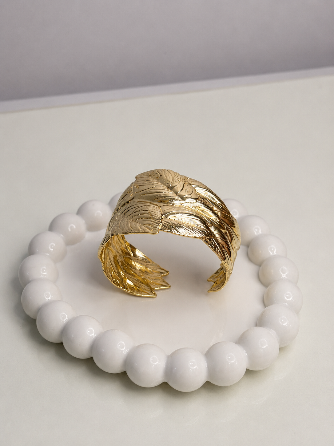 Golden Leaf Cuff Bangle