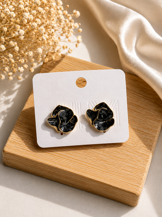 Black Petal Earring