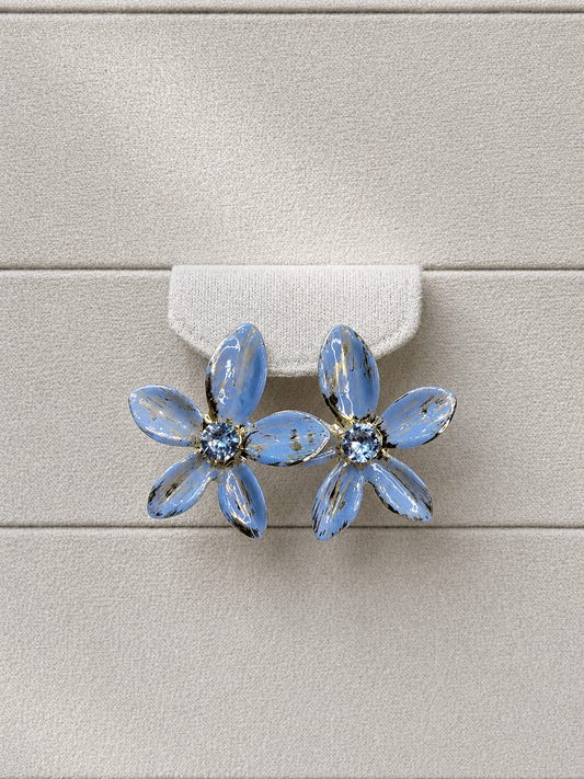 Sky Blue Floral Stud