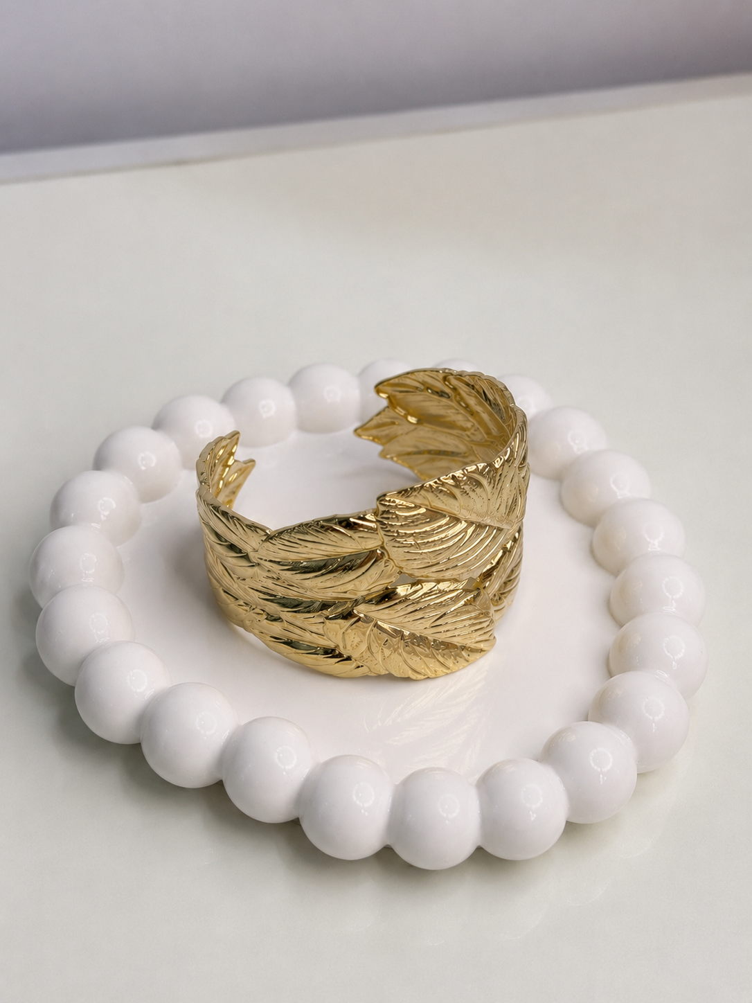 Golden Leaf Cuff Bangle