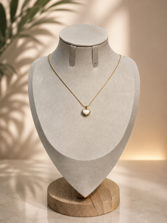 White Heart Necklace