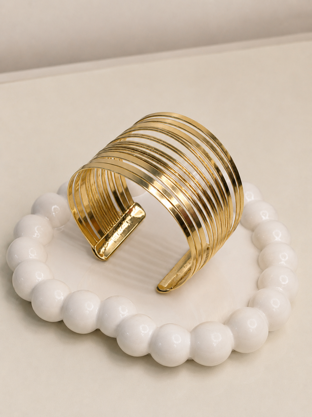 Golden Layered Cuff Bangle