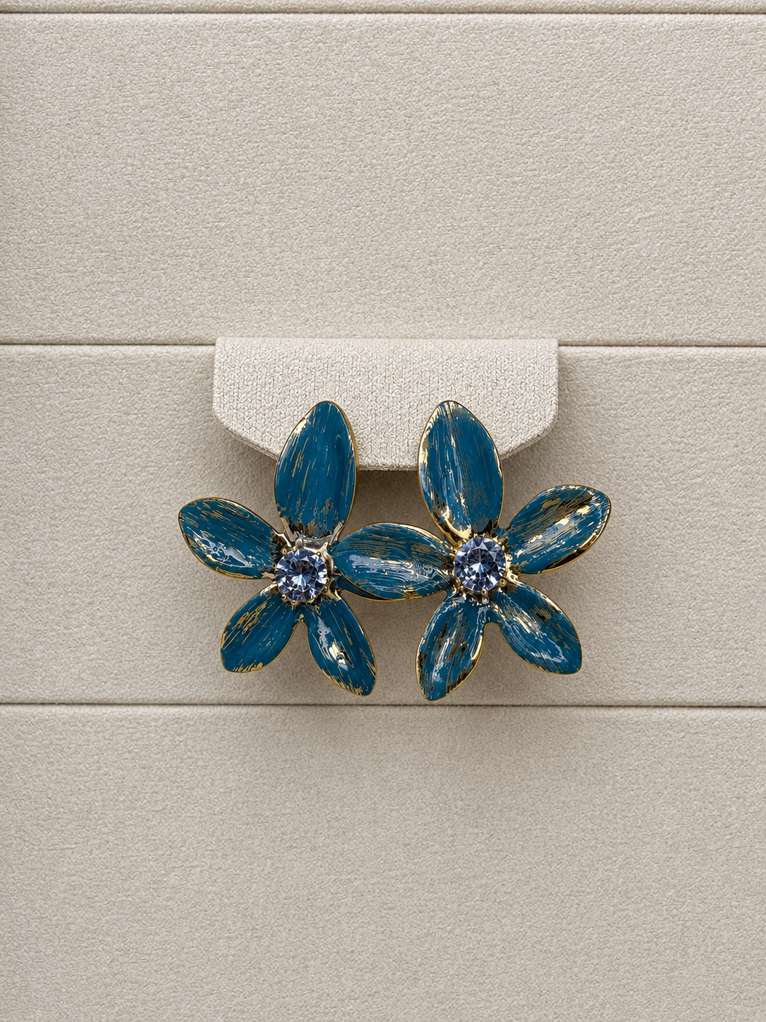 Teal Floral Stud
