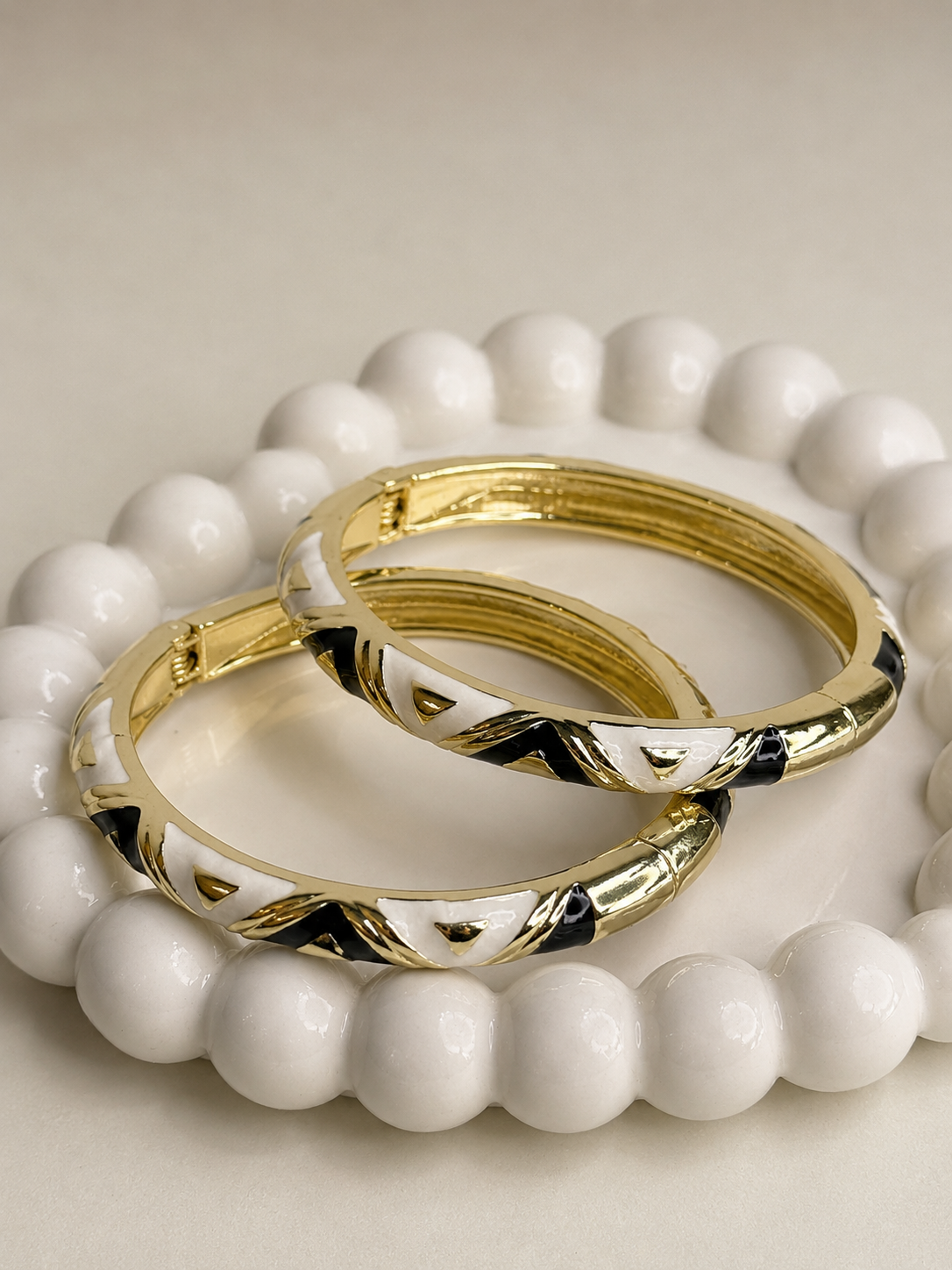 Monochrome Enamel Bangles