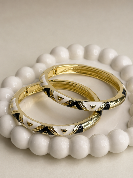 Monochrome Enamel Bangles