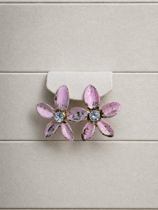 Blush Pink Floral Stud