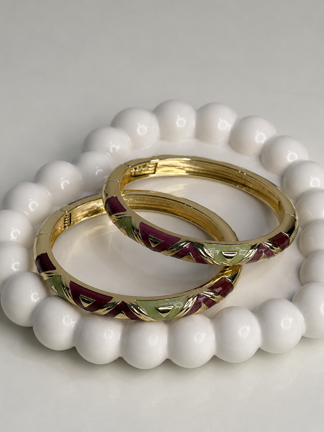 Berry Mint Enamel Bangles