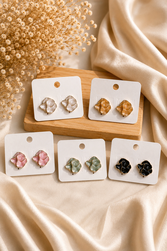 Beige Petal Earring