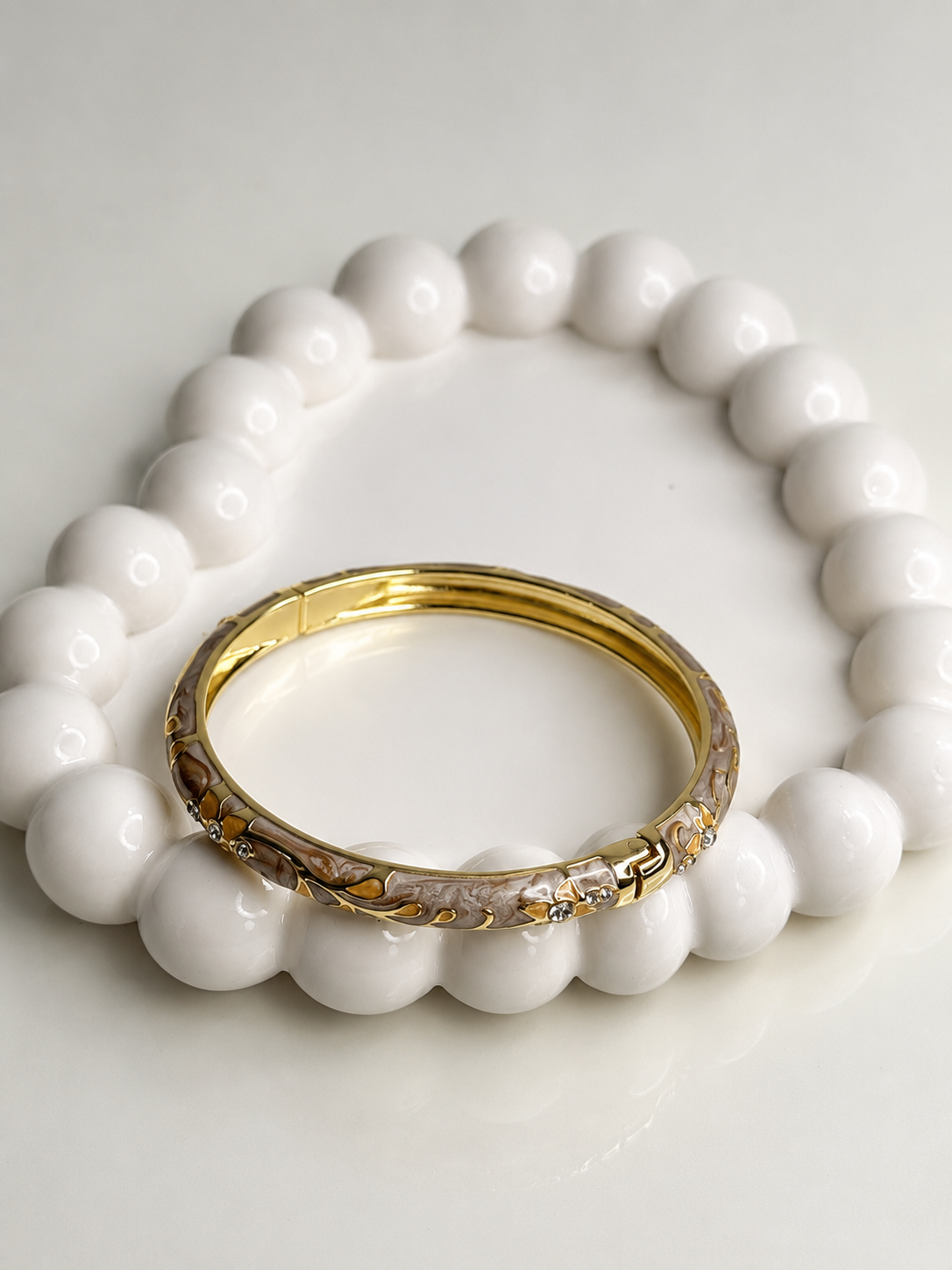 Mocha Pearl Enamel Bangle